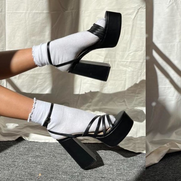 Dolls Kill Shoes - DOLLSKILL Black platform heels SIZE 7 80’s platform heel